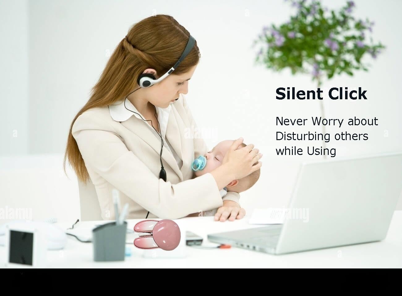 Wireless Mouse Bluetooth Cute Bunny Shape Small Quiet Usb Optical Silent Funny Travel Cordless Mice For Pc Laptop Desktop Comput